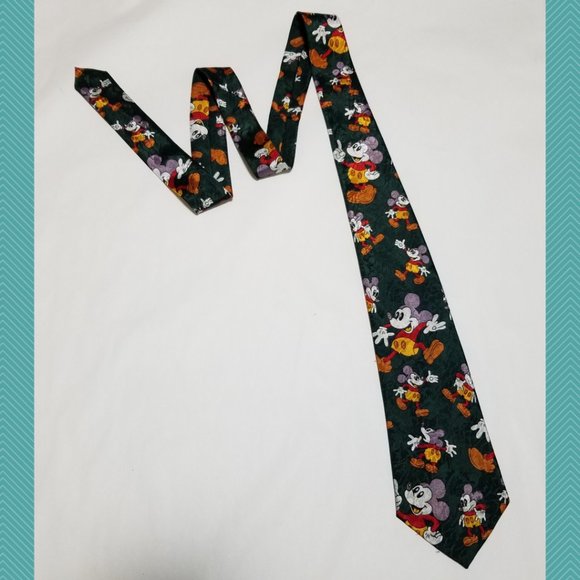 Simon Mickey Mouse Print Silk Ties: Lot of 2 - Picture 2 of 8